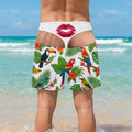 Funny Men’s Swim Trunks, Parrots KISS Fake Underwear Beach Shorts, Wide Load Birthday Gag Gift For Him, Summer Gag Gift For Men, Summer Vacation hg