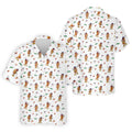 Cartoon Hot Dogs American Flag Pattern 250th Anniversary White Hawaiian Shirt HG  Hawaiian Shirt HG  For Men   s For Men