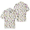 Mardi Gras Wine Glass Beaded Garland Fleur De Lis White Hawaiian Shirt HG   s For Men  Hawaiian Shirt HG  For Men
