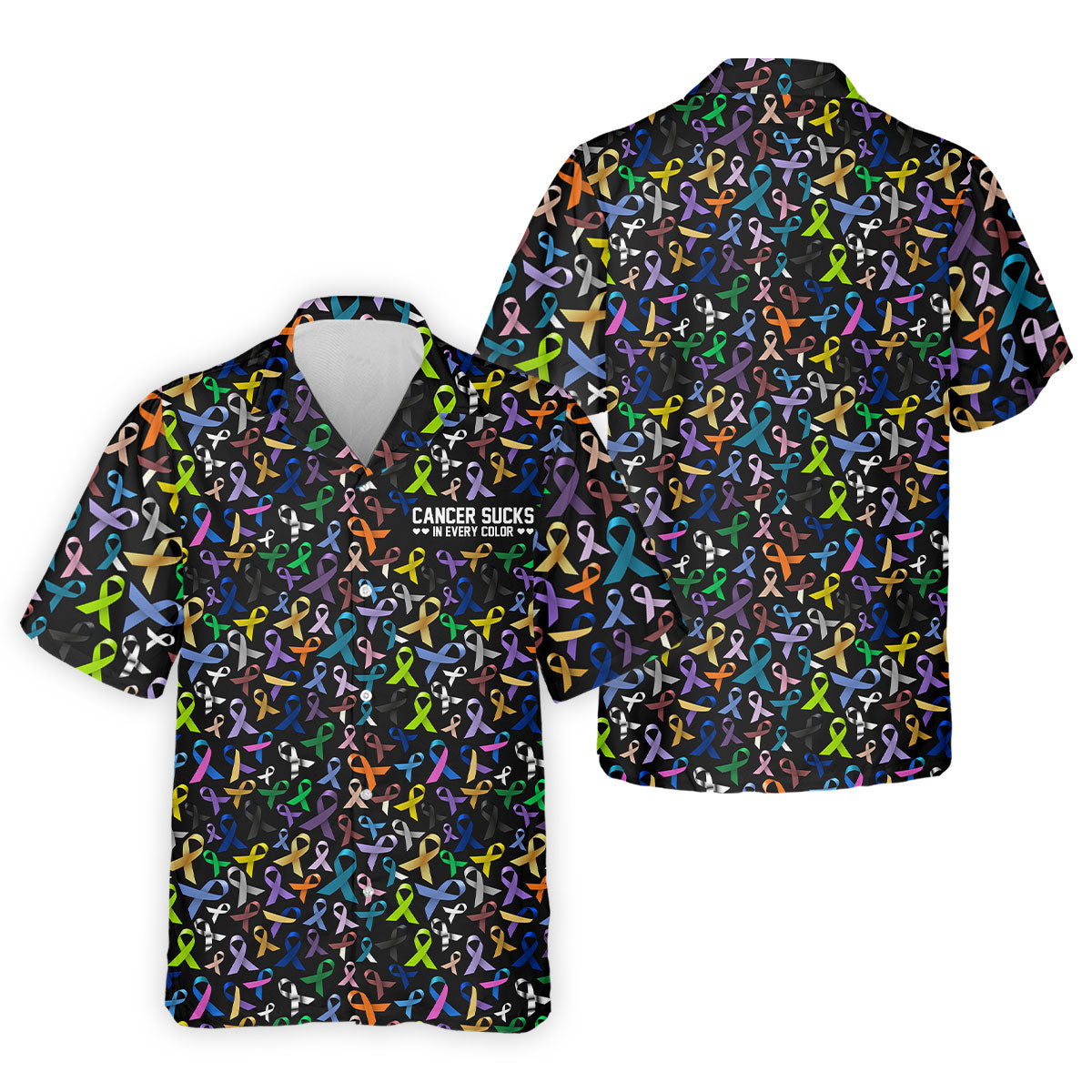 Cancer Sucks In Every Color Golf Tops For Men  Mens Golf Hawaiian Shirt HG s  Cancer Awareness Shirt  Cancer Survivor Shirt