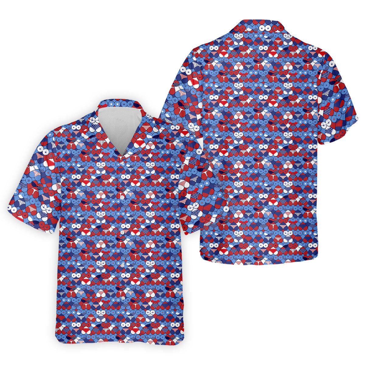 Red Blue White Naughty Fun Patriotic Hawaiian Shirt HG  250th Anniversary Fun Hawaiian Shirt HG  For Men   s For Men
