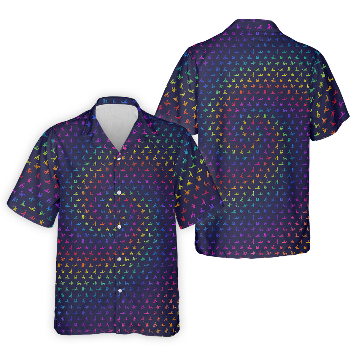 Naughty Position Adult Humor Rainbow Effect Men's Golf Hawaiian Shirt HG s  Golf Gift For Men  Hawaiian Shirt HG s For Men