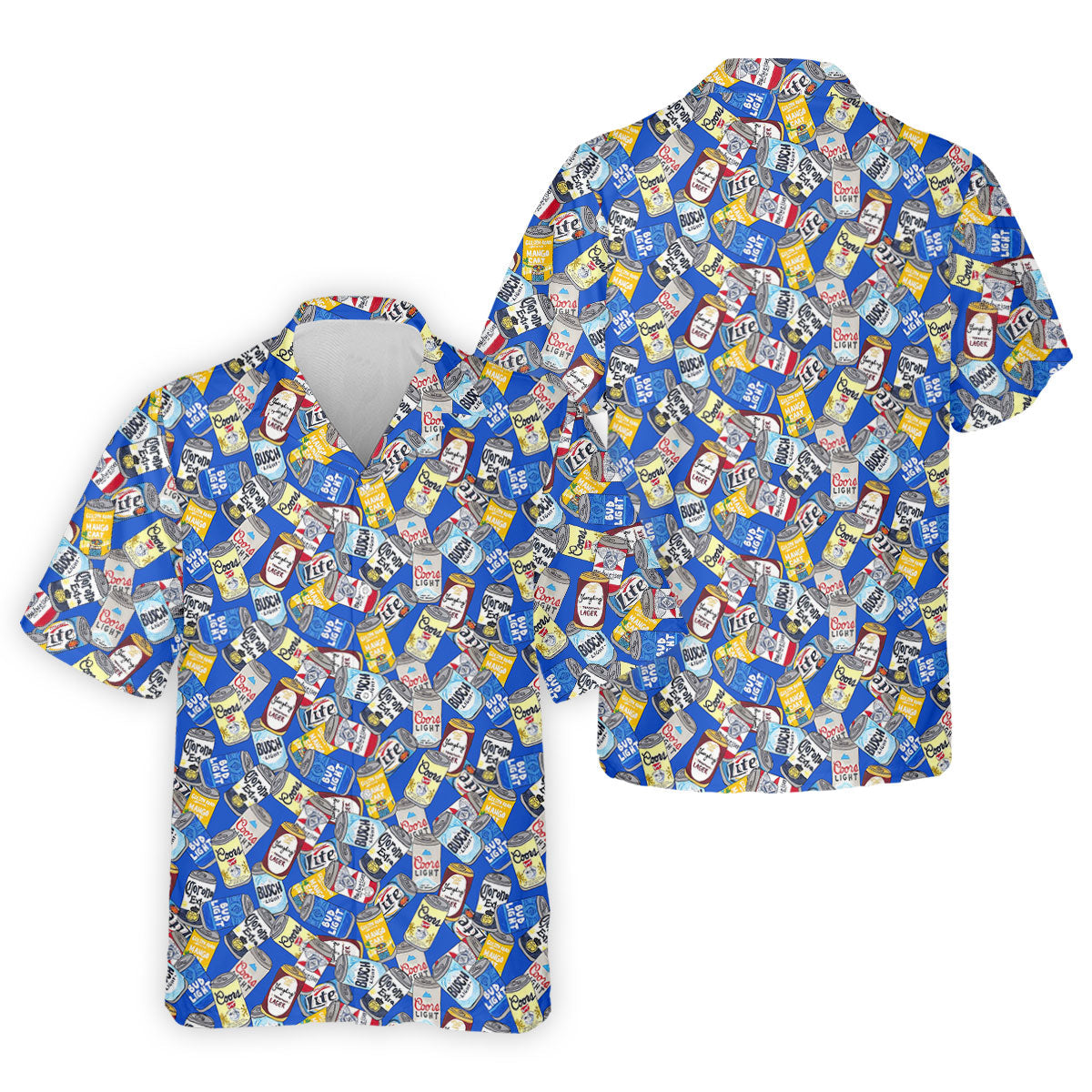 American Beer Cans Blue Hawaiian Shirt HG  Golf And Beer  s For Men  Hawaiian Shirt HG  For Men