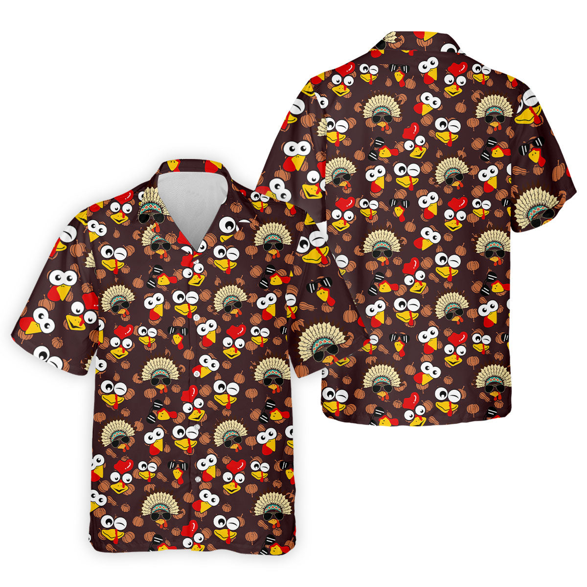 Thanksgiving Polo Golf Tops For Men  Pumpkin Turkey Fun Hawaiian Shirt HG  For Men  Thanksgiving Golf Gift For Men