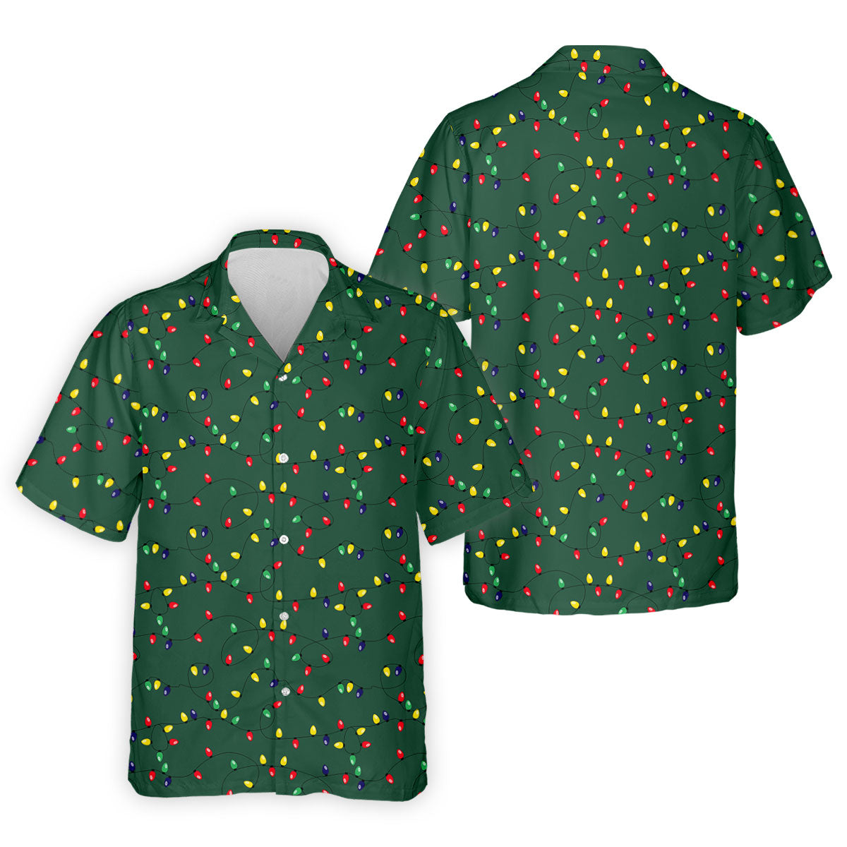 Christmas Colorful Lights Green Hawaiian Shirt HG  Christmas Hawaiian Shirt HG   s For Men  Golf Gift For Men