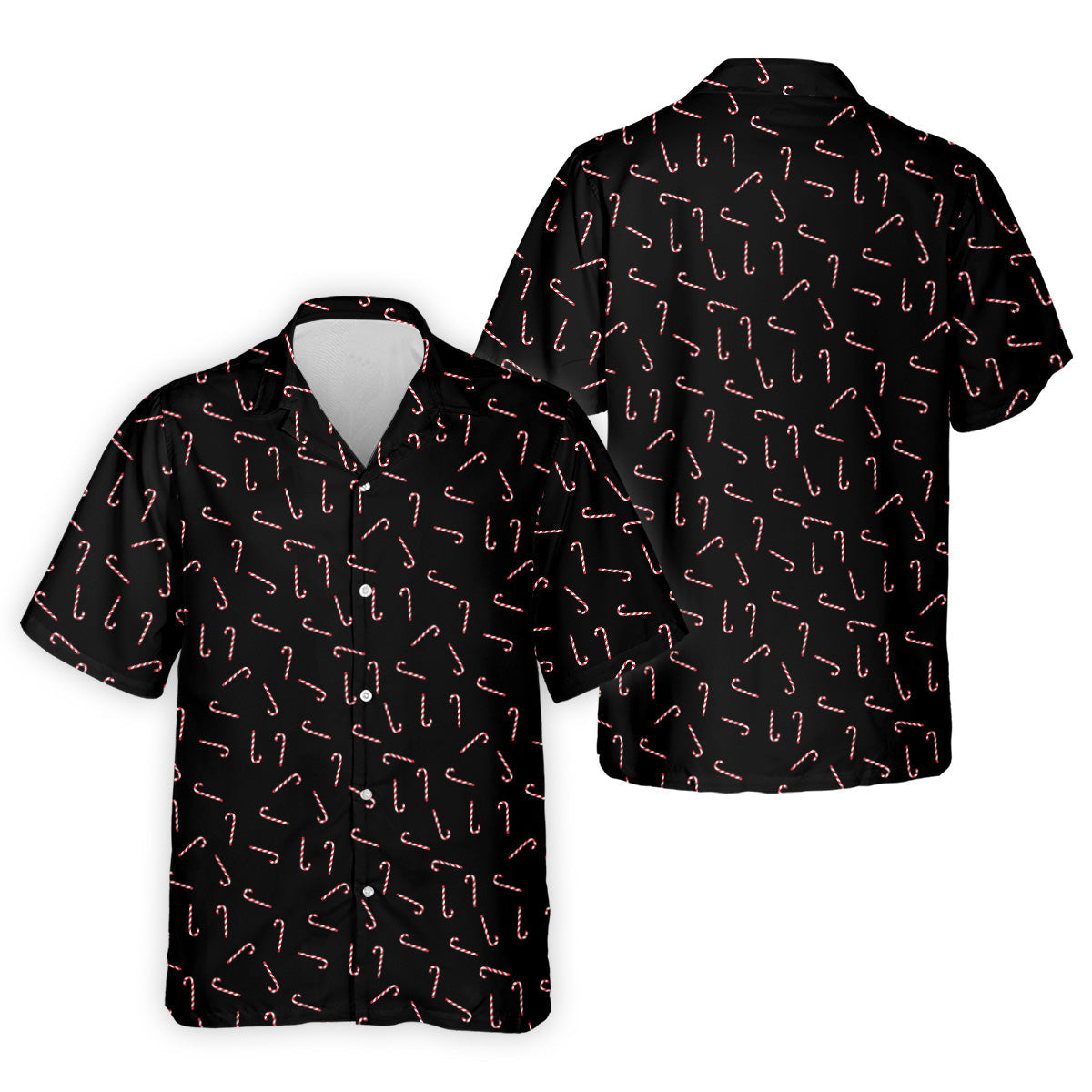 Christmas Candy Cane Golf Tops For Men  Christmas Hawaiian Shirt HG  Black Golf    Golf Gift For Men