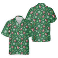 Santa Claus Pattern Christmas Green Golf Tops For Men  Christmas Golf Hawaiian Shirt HG     Hawaiian Shirt HG s For Men