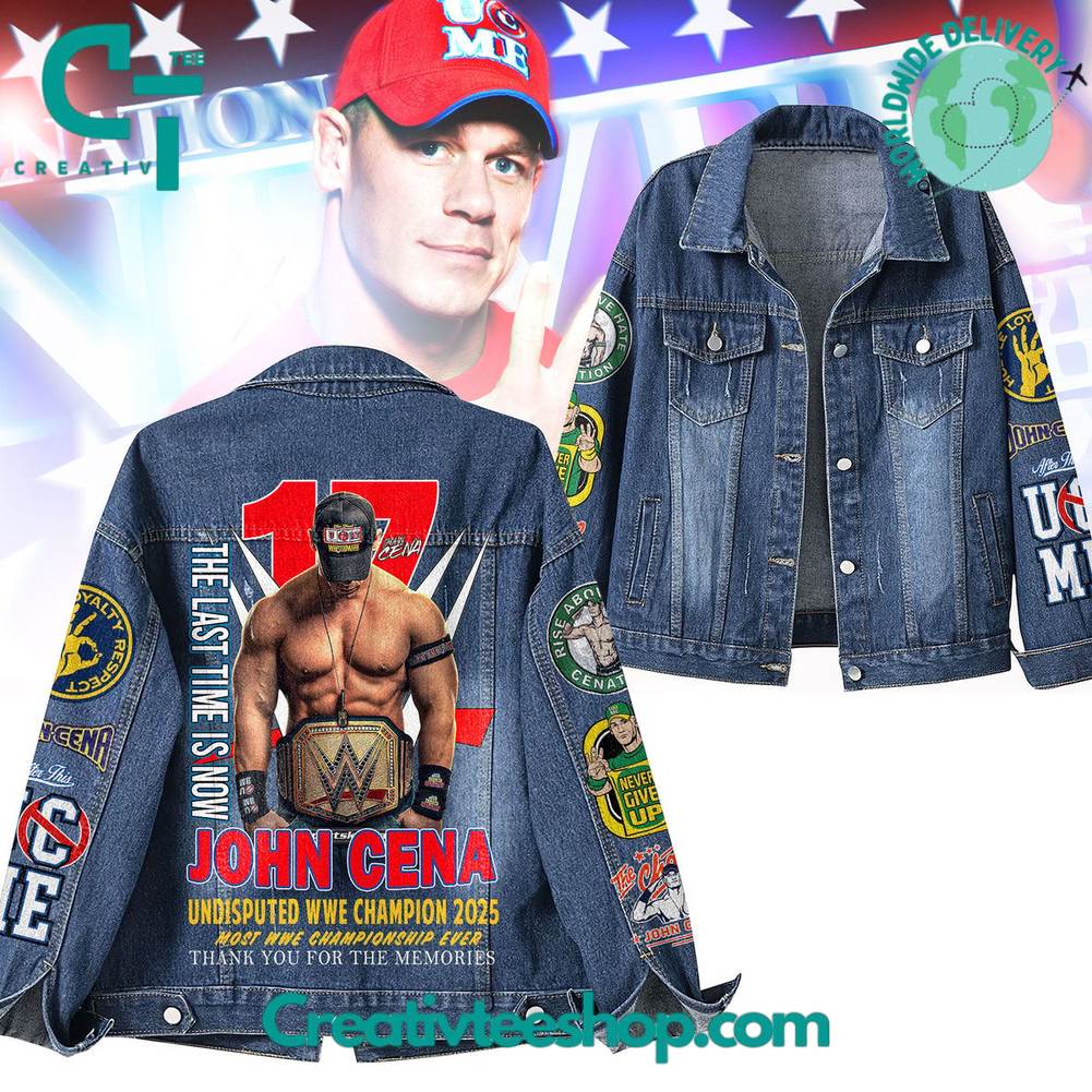 John Cena “Undisputed WWE Champion 2025”  Hoodless Or Hooded Denim Jacket HG