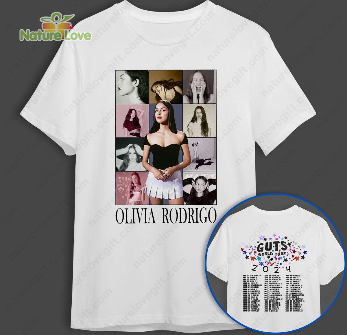 Olivia Rodrigo Eras Tour Guts World Tour Shirt NNA