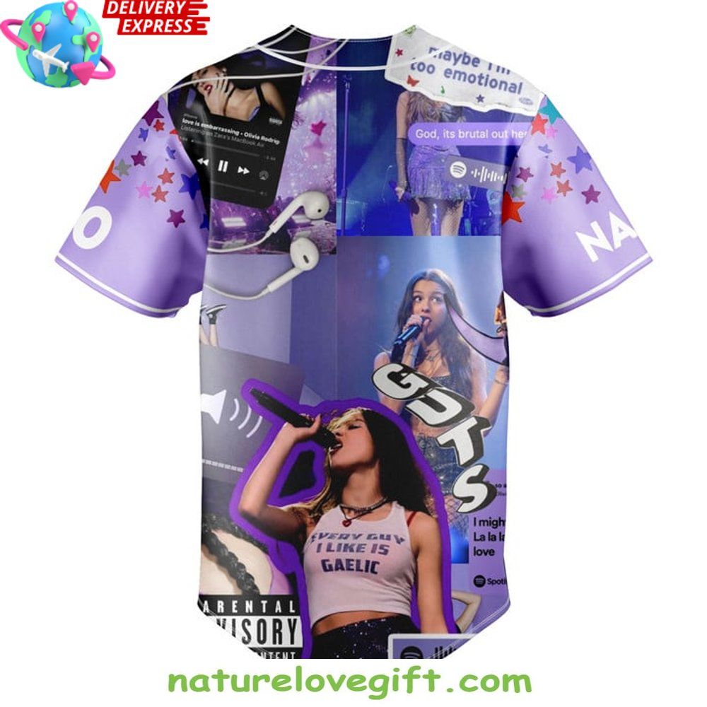 Olivia Rodrigo Guts Tour Baseball Jersey Concert Merch NNA