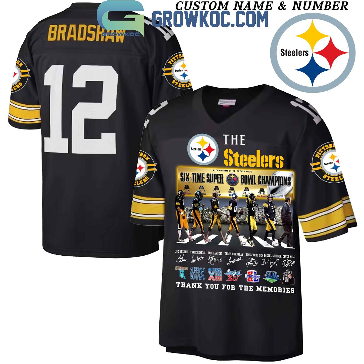 Pittsburgh Steelers Six Time Super Bowl Champions Memories Football Jersey, Mesh Jersey, Women Croptop Sports Shirt HFN