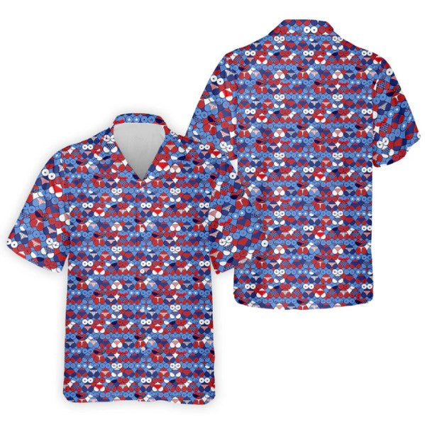 Red Blue White Naughty Fun Patriotic Golf Shirt, 250th Anniversary Fun Golf Shirts For Men, Hawaiian Shirt HG  For Men