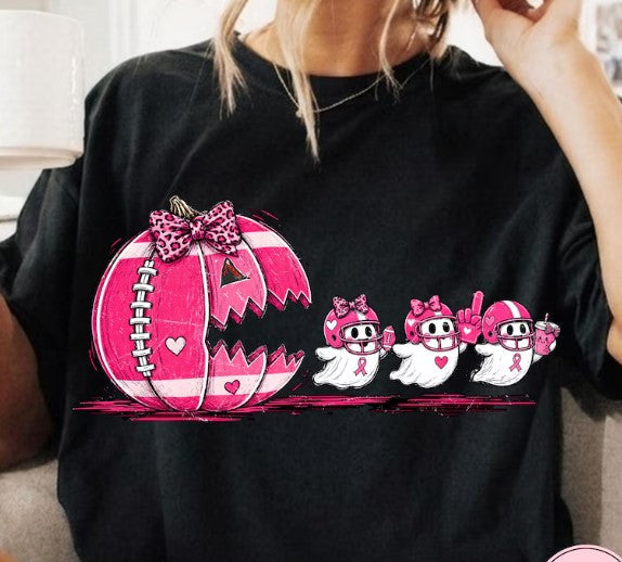 Tackle Breast Cancer Cute Football Coquette Doodle Pink Ribbon Awareness Graphic, Breast Cancer Shirt HG