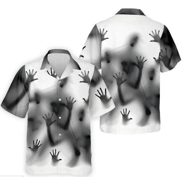 Haunted Shadow Silhouette Golf Hawaiian Shirt, Men's Golf Shirts, Hawaiian Golf Shirt HG