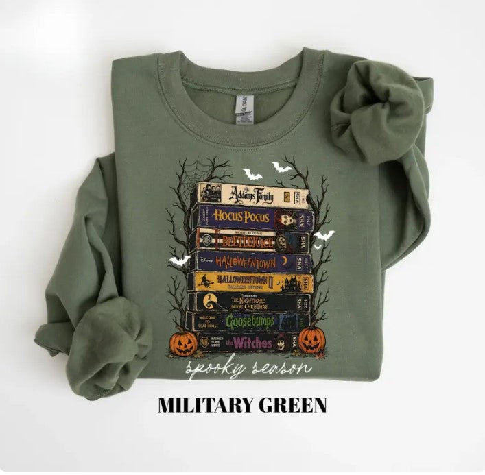 Vintage Halloween Movie Sweater, Retro Spooky Season Sweatshirt, Horror Film LN
