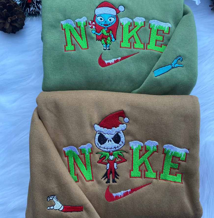 Jack Skellington And Sally - The Nightmare Before Christmas Hoodie Tshirt Printed Or Embroidery Embroidered Sweatshirt For Fan HG
