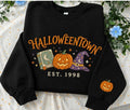 Vintage Halloween Town Est 1998 Embroidered Sweatshirt, Spooky Season Tee, Halloween Lover Gift LN