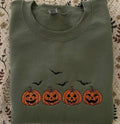 Vintage Pumpkins Embroidered Sweatshirt Cotton Spooky LN