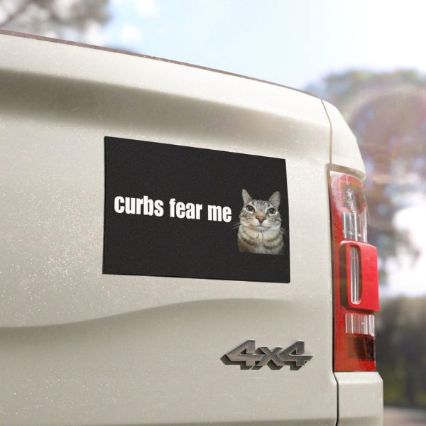 Curbs Fear Me Car Bumper MAGNET HFN Funny Cat Meme Gen Z Unhinged Car Accessory Cute Magnet