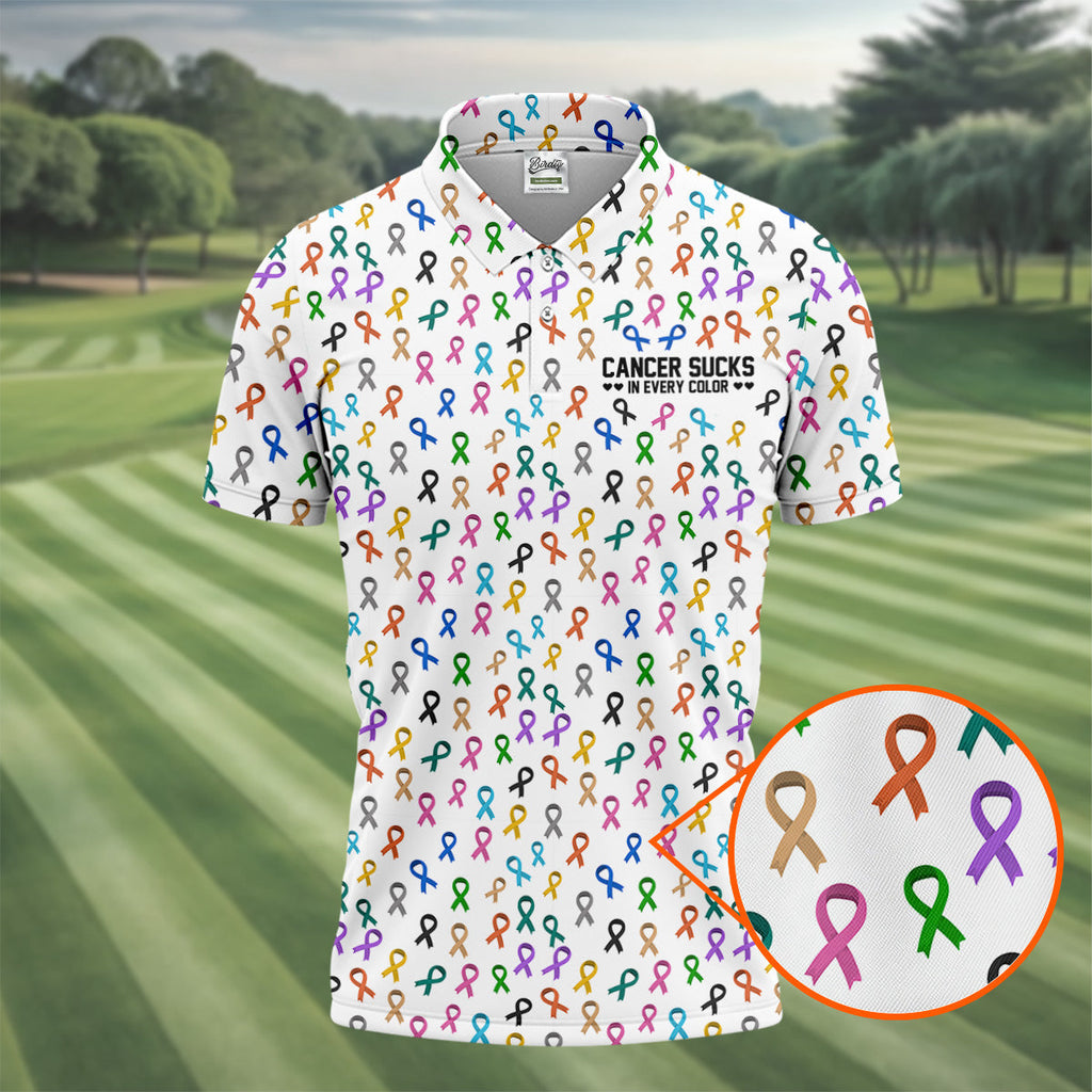 Cancer Sucks In Every Color  Cancer Survivor Shirt  Couple Polo Shirt HG Matching Polo Shirt HG His And Hers Golf Shirts