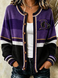 Baltimore Ravens NFL Merch National Football League Round Neck Cardigan Meaningful Gifts - Cardigan HG