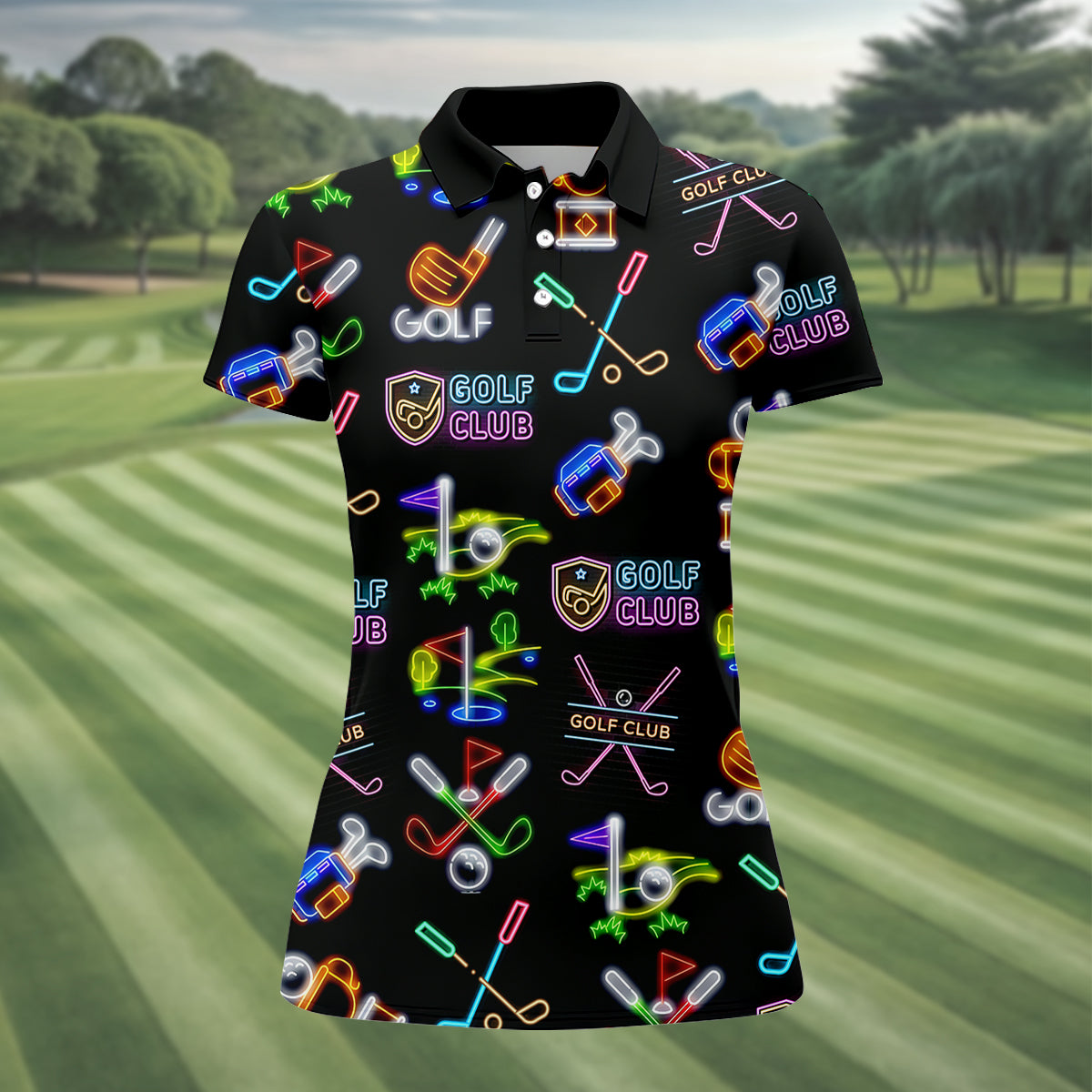 Neon Golf Clubs Womens Golf Polo Shirt  Ladies Golf Shirt HG s  Womens Golf Wear