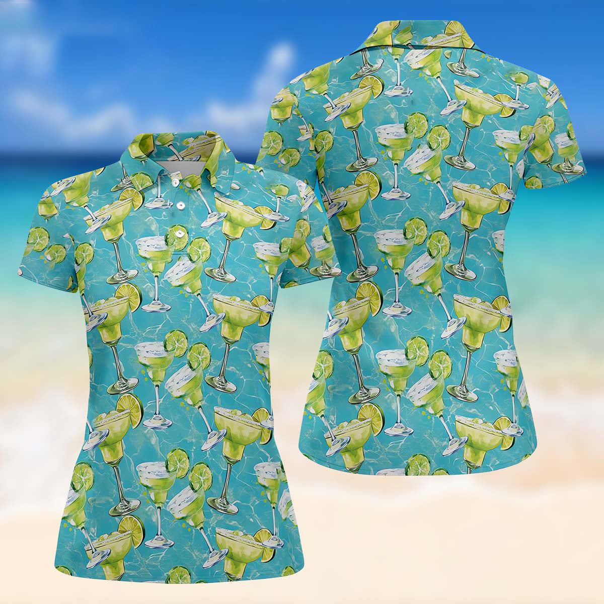 Margarita Cocktail Ladies Golf Polos  Custom Funny Golf Shirt HG