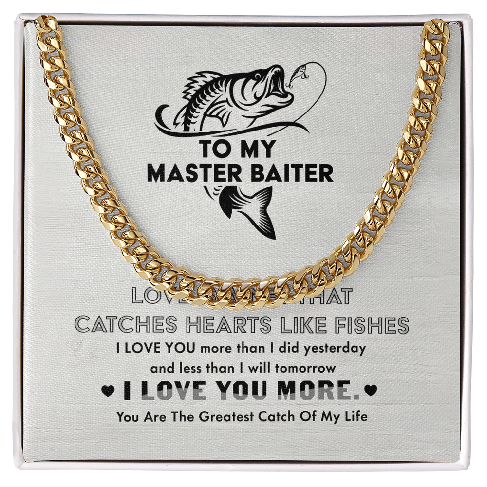 Necklace Gift For Him, Birthday Gift, Aniversary Gift - Fishing - To My Master Baiter - I Love You LN