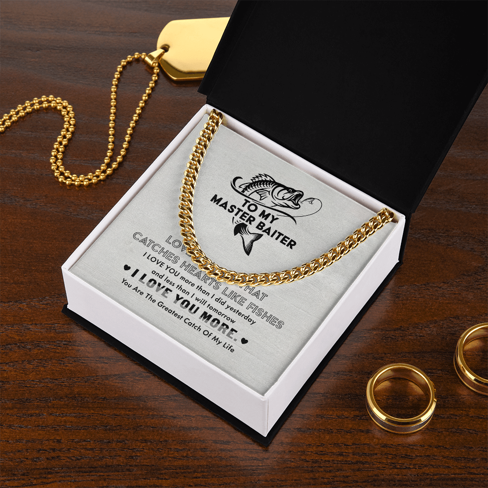 Necklace Gift For Him, Birthday Gift, Aniversary Gift - Fishing - To My Master Baiter - I Love You LN