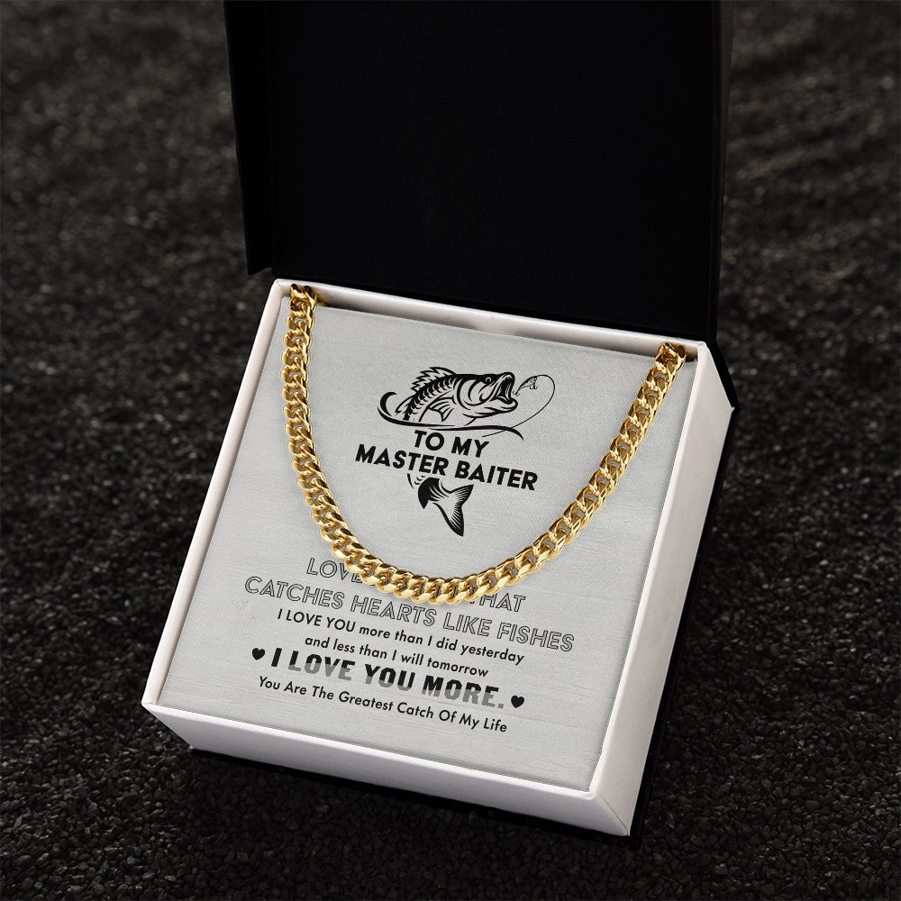 Necklace Gift For Him, Birthday Gift, Aniversary Gift - Fishing - To My Master Baiter - I Love You LN