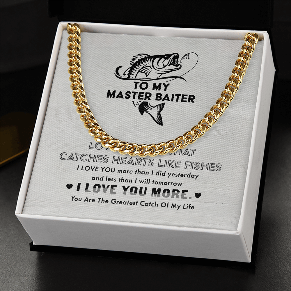Necklace Gift For Him, Birthday Gift, Aniversary Gift - Fishing - To My Master Baiter - I Love You LN