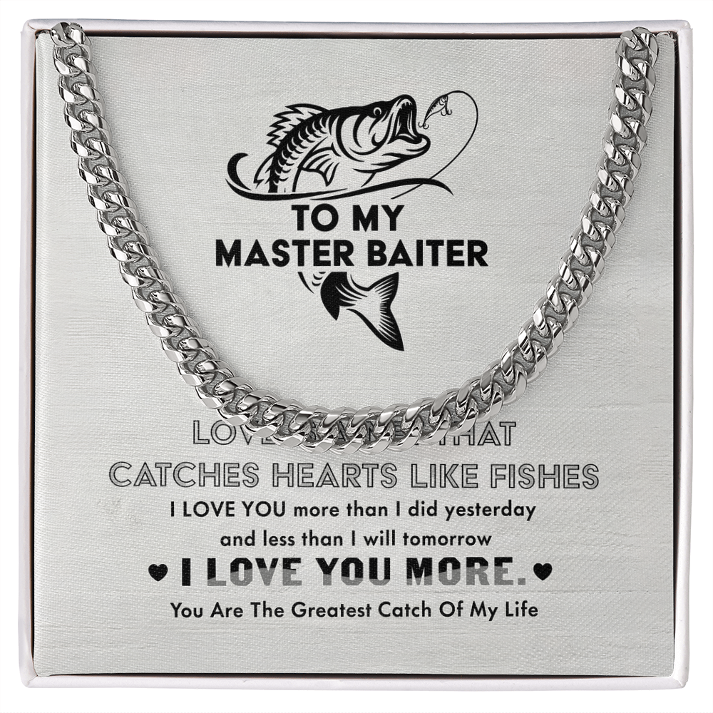 Necklace Gift For Him, Birthday Gift, Aniversary Gift - Fishing - To My Master Baiter - I Love You LN