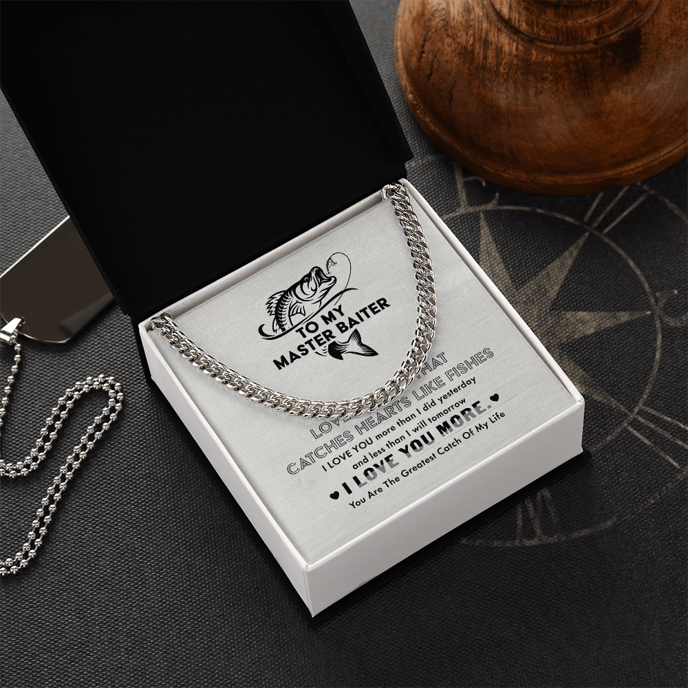Necklace Gift For Him, Birthday Gift, Aniversary Gift - Fishing - To My Master Baiter - I Love You LN