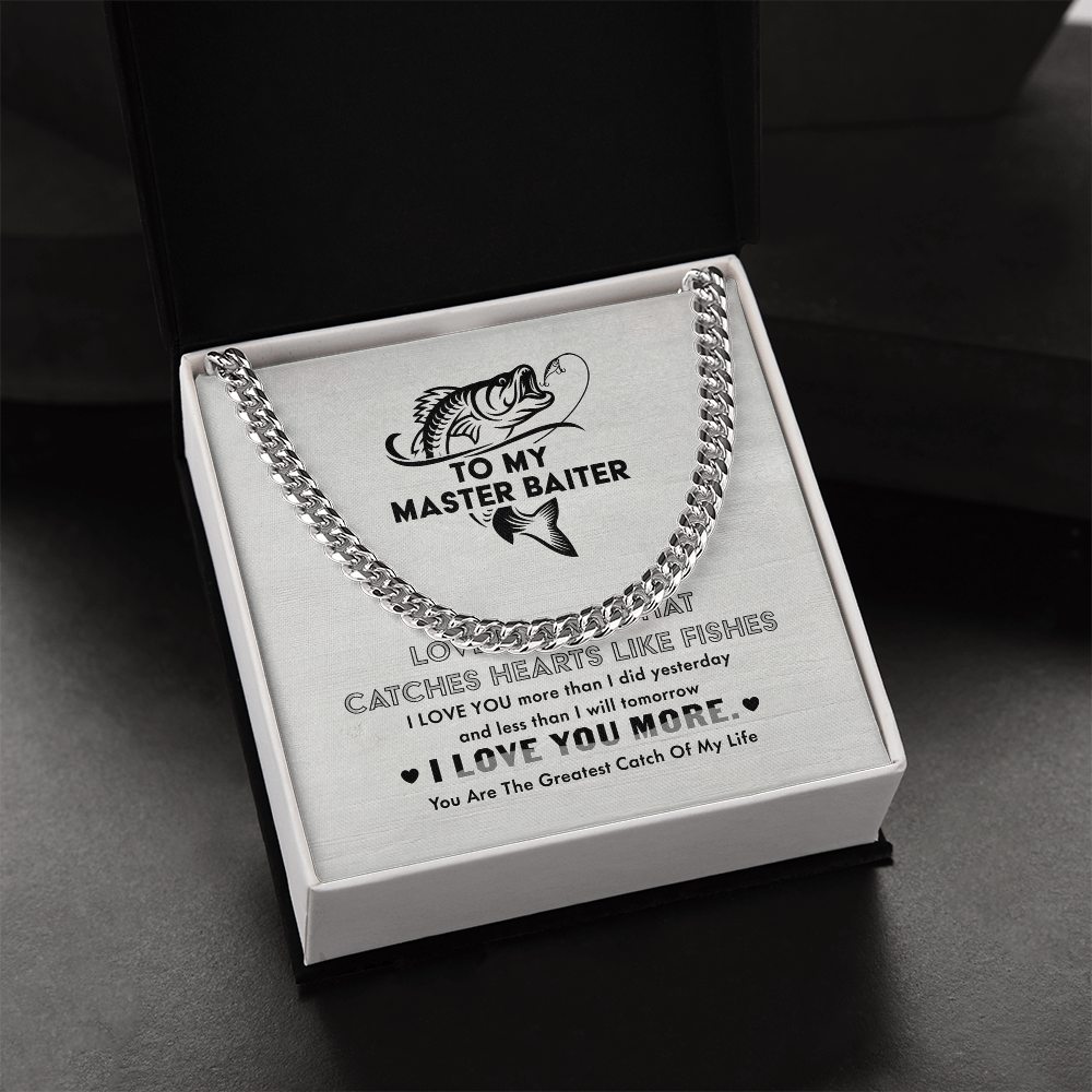 Necklace Gift For Him, Birthday Gift, Aniversary Gift - Fishing - To My Master Baiter - I Love You LN