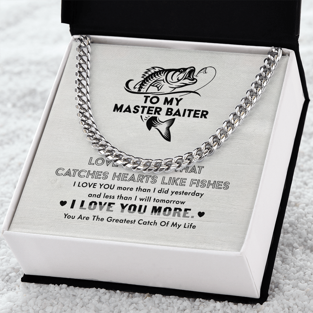 Necklace Gift For Him, Birthday Gift, Aniversary Gift - Fishing - To My Master Baiter - I Love You LN
