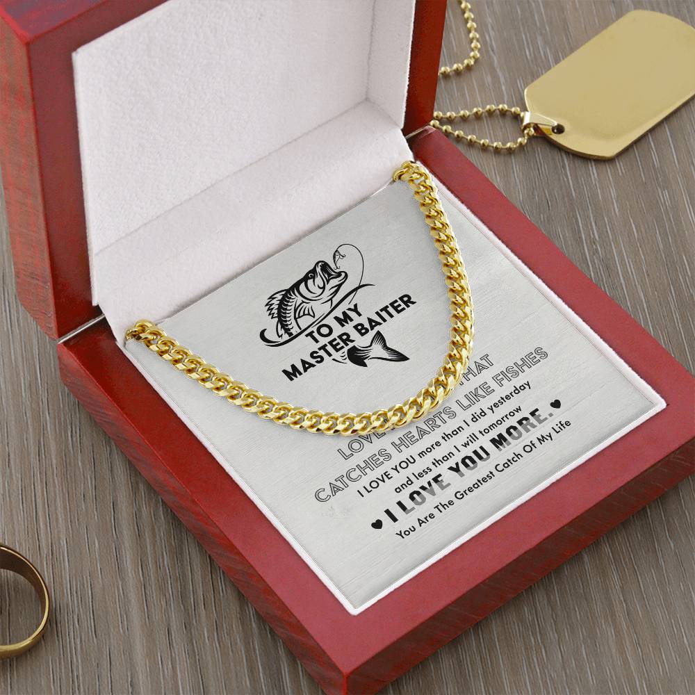 Necklace Gift For Him, Birthday Gift, Aniversary Gift - Fishing - To My Master Baiter - I Love You LN