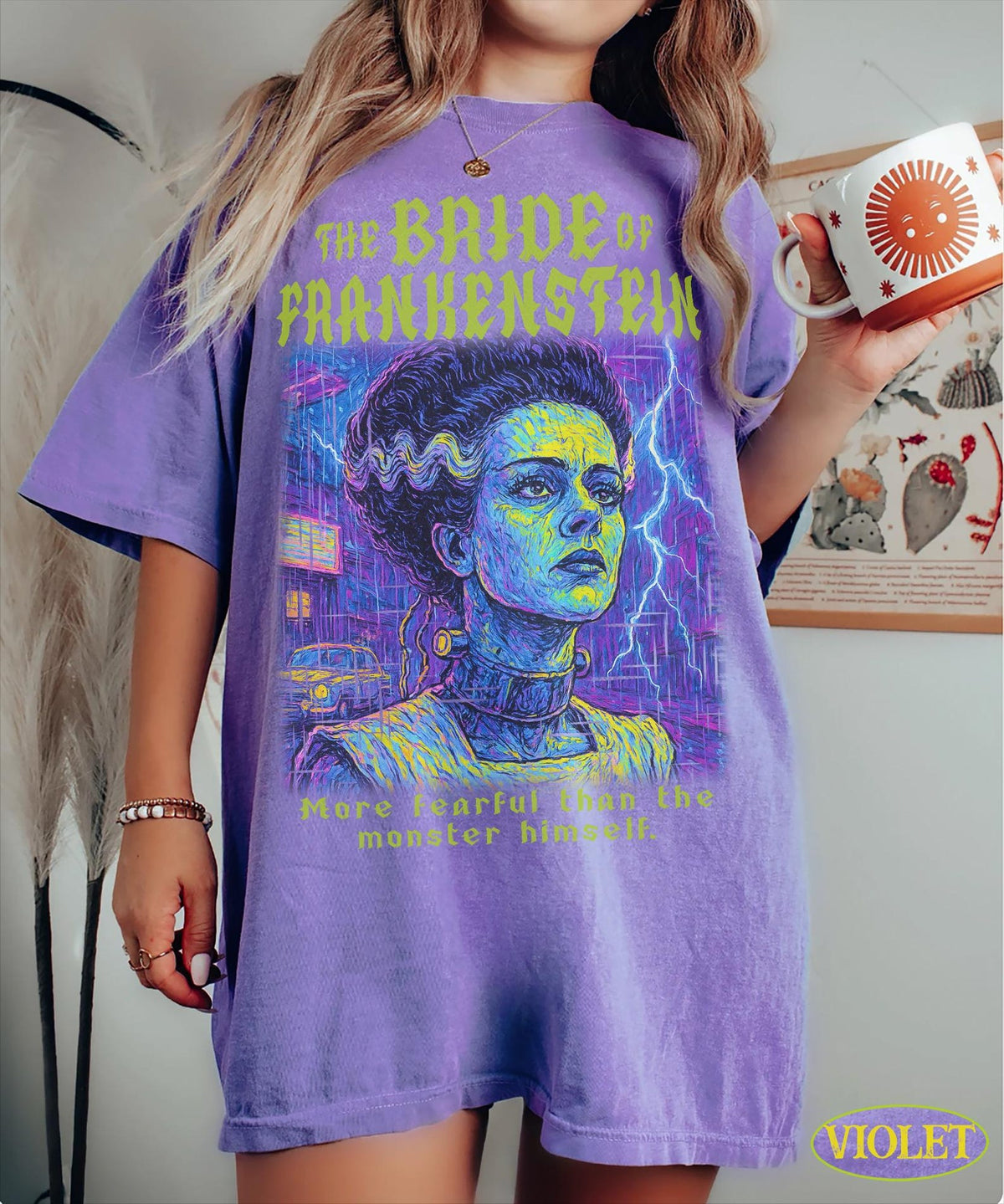 Bride of Frankenstein Comfort Colors Shirt: DIEU Vintage Halloween Horror Tee