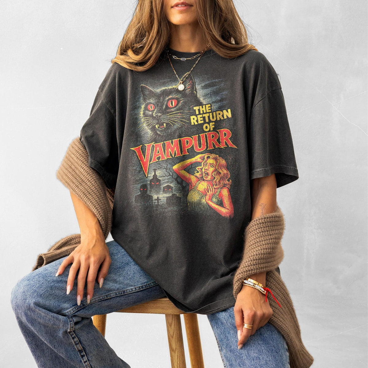 Halloween Cat Shirt, Vintage 90s Style Graphic T-Shirt, Retro Comfort Colors DIEU Halloween University Spooky Unisex Top, Halloween Spooky Tee