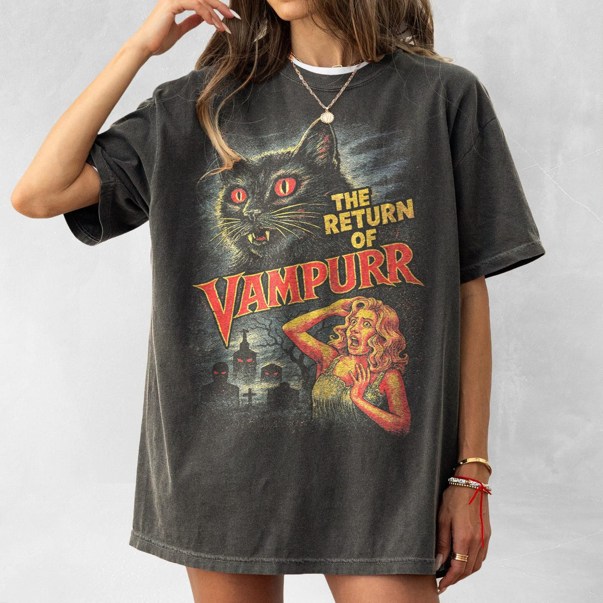 Halloween Cat Shirt, Vintage 90s Style Graphic T-Shirt, Retro Comfort Colors DIEU Halloween University Spooky Unisex Top, Halloween Spooky Tee