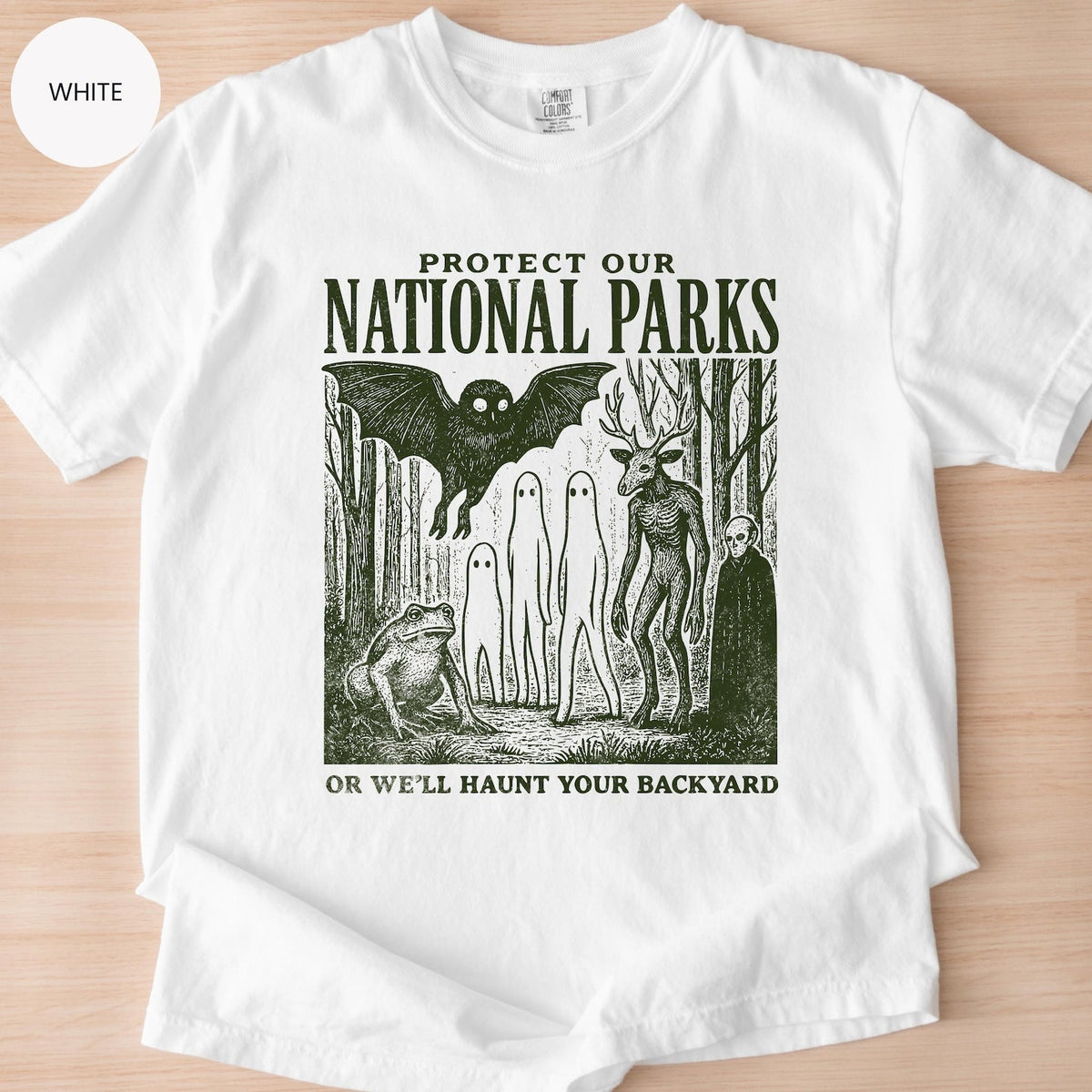 Comfort Colors Mothman Shirt, Cryptid tshirt, Cryptidcore Wendigo tee, Weirdcore Vampire gifts, DIEU Folk Horror Clothing, Alt National Park tee