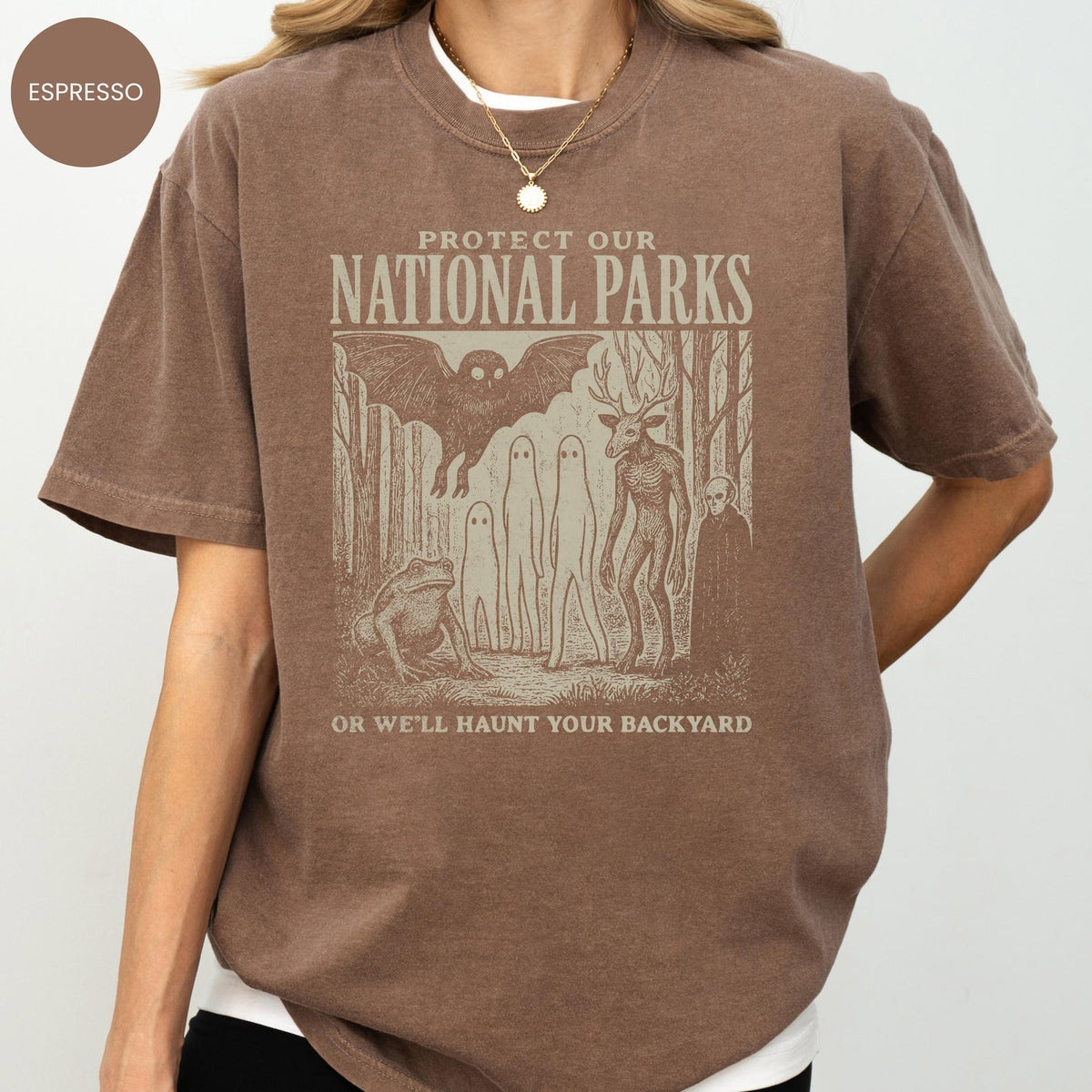 Comfort Colors Mothman Shirt, Cryptid tshirt, Cryptidcore Wendigo tee, Weirdcore Vampire gifts, DIEU Folk Horror Clothing, Alt National Park tee