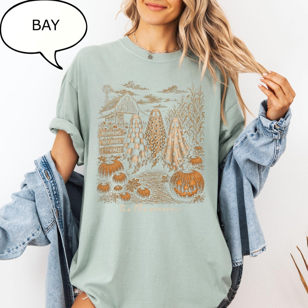 Comfort Colors Tis The Season T-Shirt, DIEU Halloween Ghost Shirt, Spooky Season Shirt