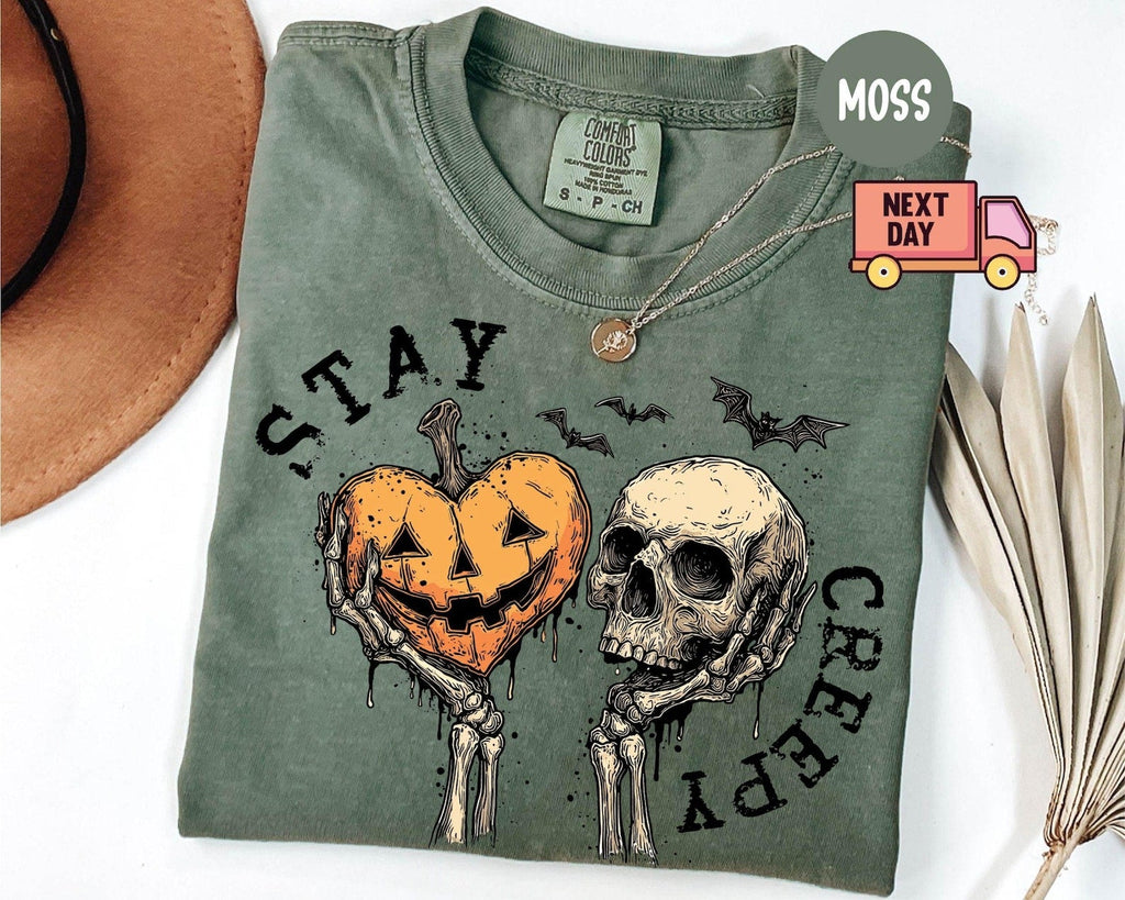 Creepy Shirt, Womens Halloween Shirt, Cute Skeleton Hands Tee, Funny Halloween Outfit, Skull Tee, Spooky Season Shirt NNA