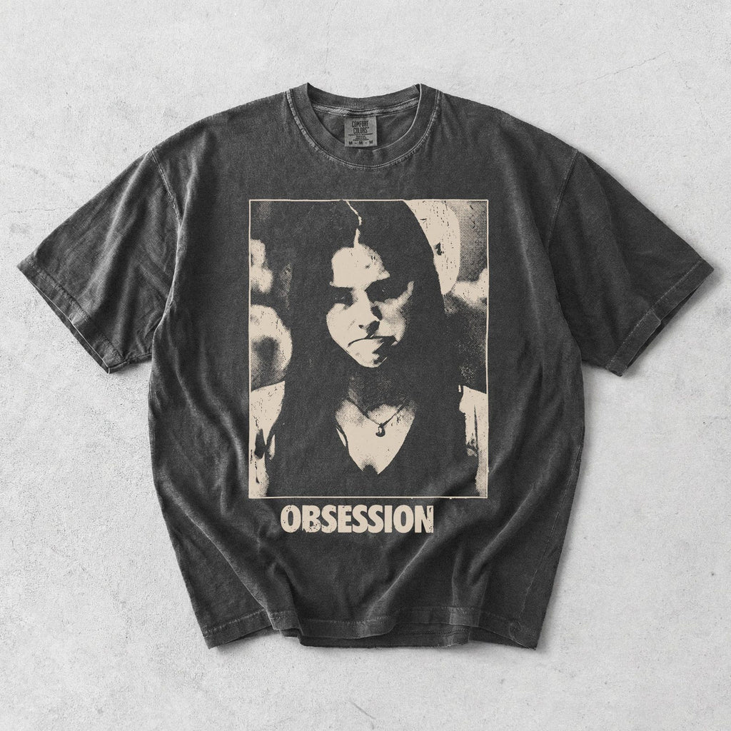 Vintage OBSESSION Movie T-Shirt, Frowning Nikki Graphic Tee, Gothic Horror Tee NNA