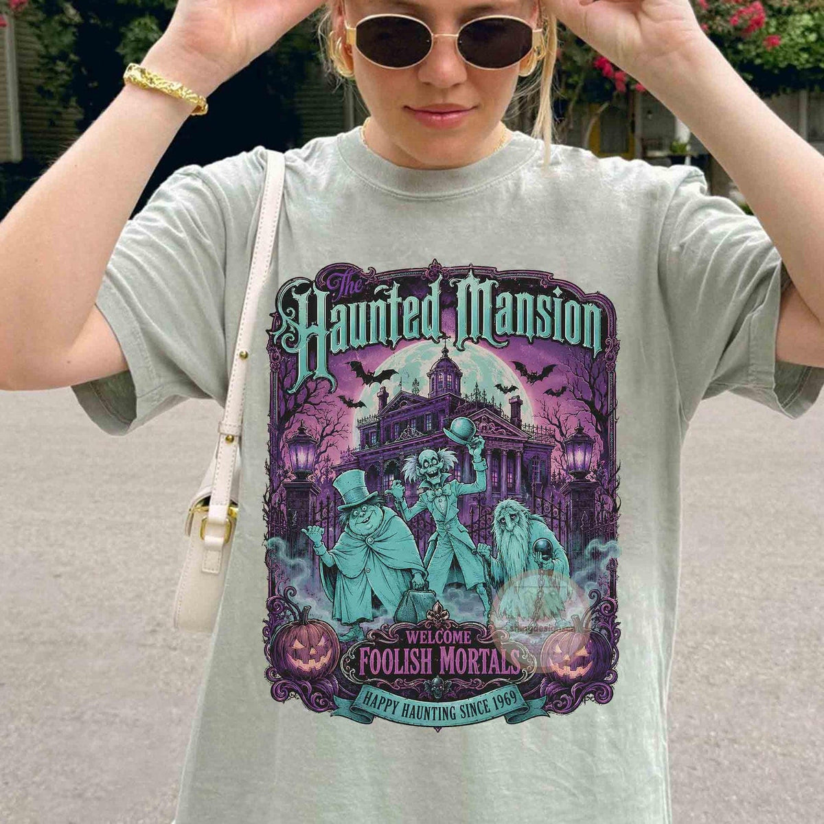 Retro The Haunted Mansion Halloween Shirt, DIEU Comfort Colors Hitchhiking Ghosts Shirt, Welcome Foolish Mortals, Spooky Season tee, WDW Family Trip Tee