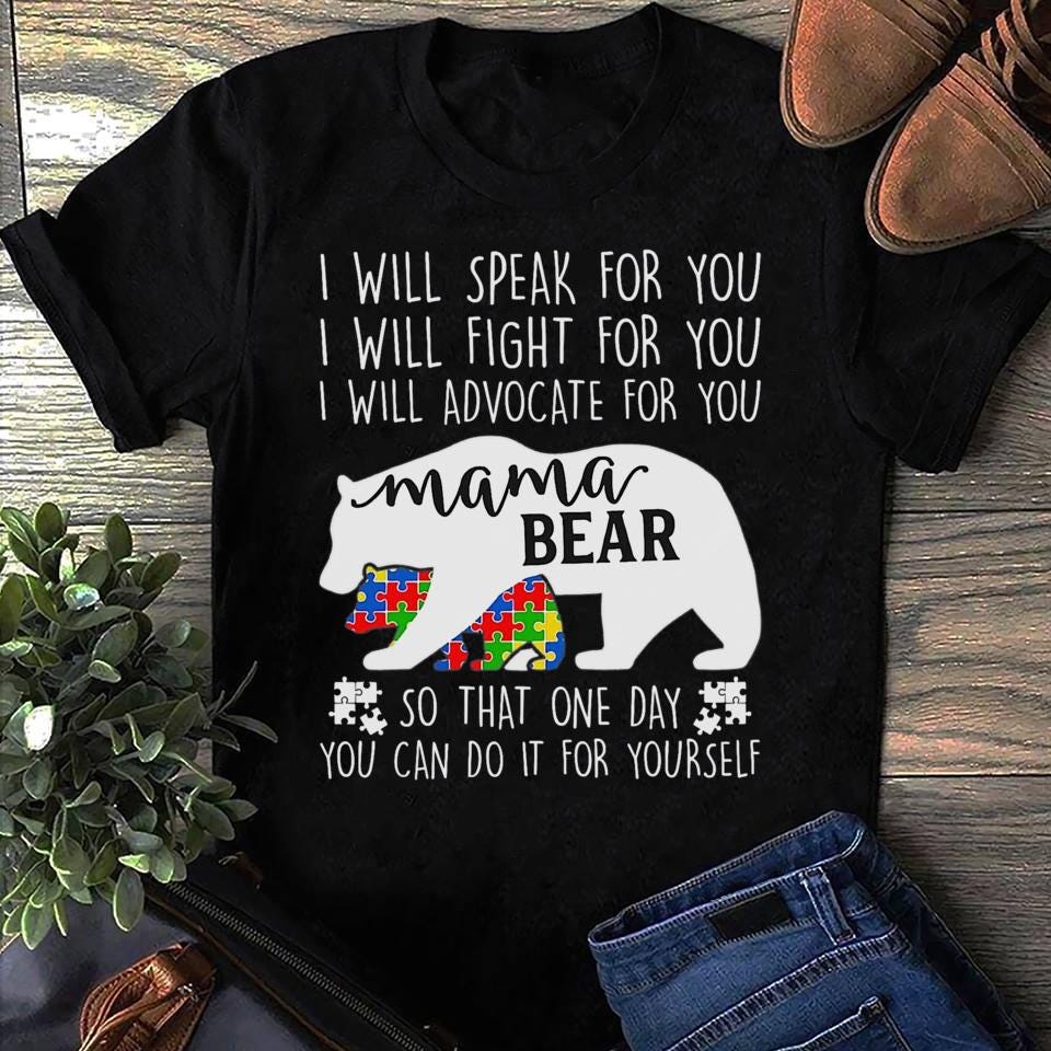 Autism Mama Bear T-Shirt HG : Advocate Tee  Autism Mom Gift