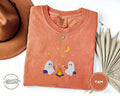 Cute Ghosts Camping Embroidered Tee  Spooky Season Outdoors Gifts  Halloween Vintage Embroidery Tshirt NNA