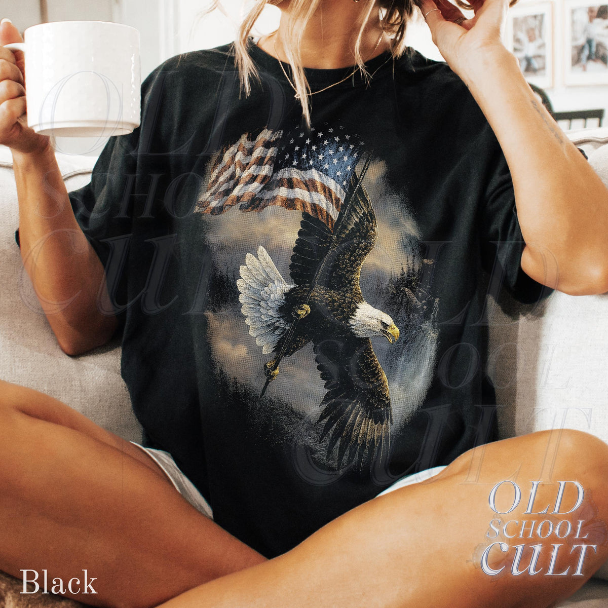 TT Bald Eagle Vintage 90s Graphic Style Comfort ColorsÂ® Tshirt  Retro American Flag Faded T-Shirt  Nature Y2k Streetwear  Patriotic USA Shirt NNA