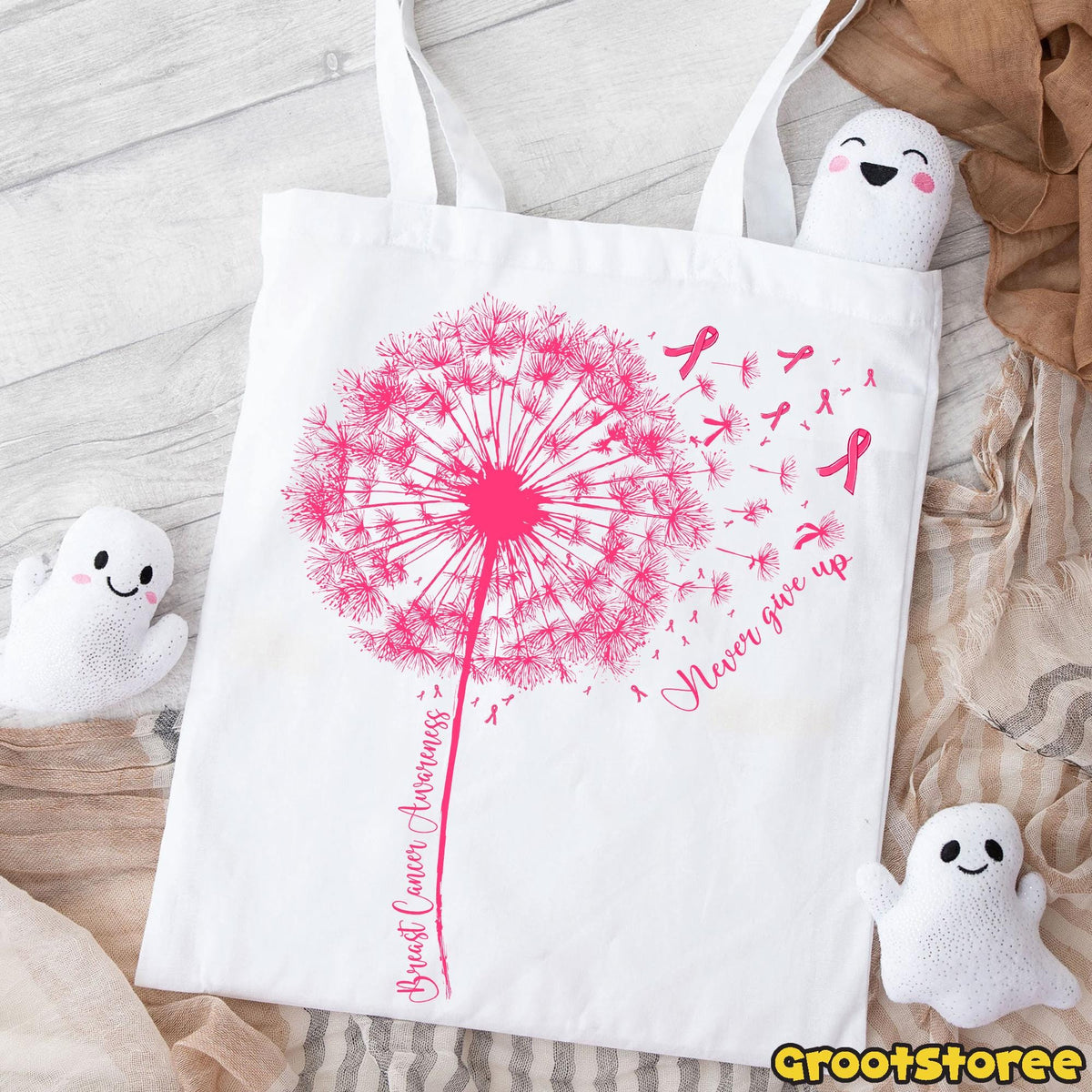Dandelion Breast Cancer Never Giver Up Pink Ribbon HG Breast Cancer Month Breast Cancer Fighter  Breast Cancer Awareness