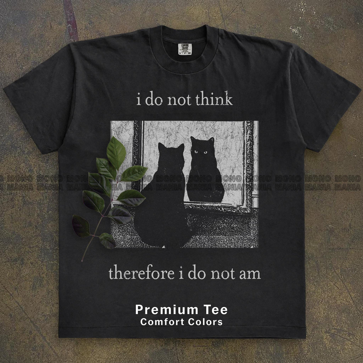 I do not think therefore i do not am  Funny Cat shirt  Grunge tshirt  Vintage Shirt  80s  90s  Retro  Witchy shirt  Goth  Emo  Punk shirt NNA